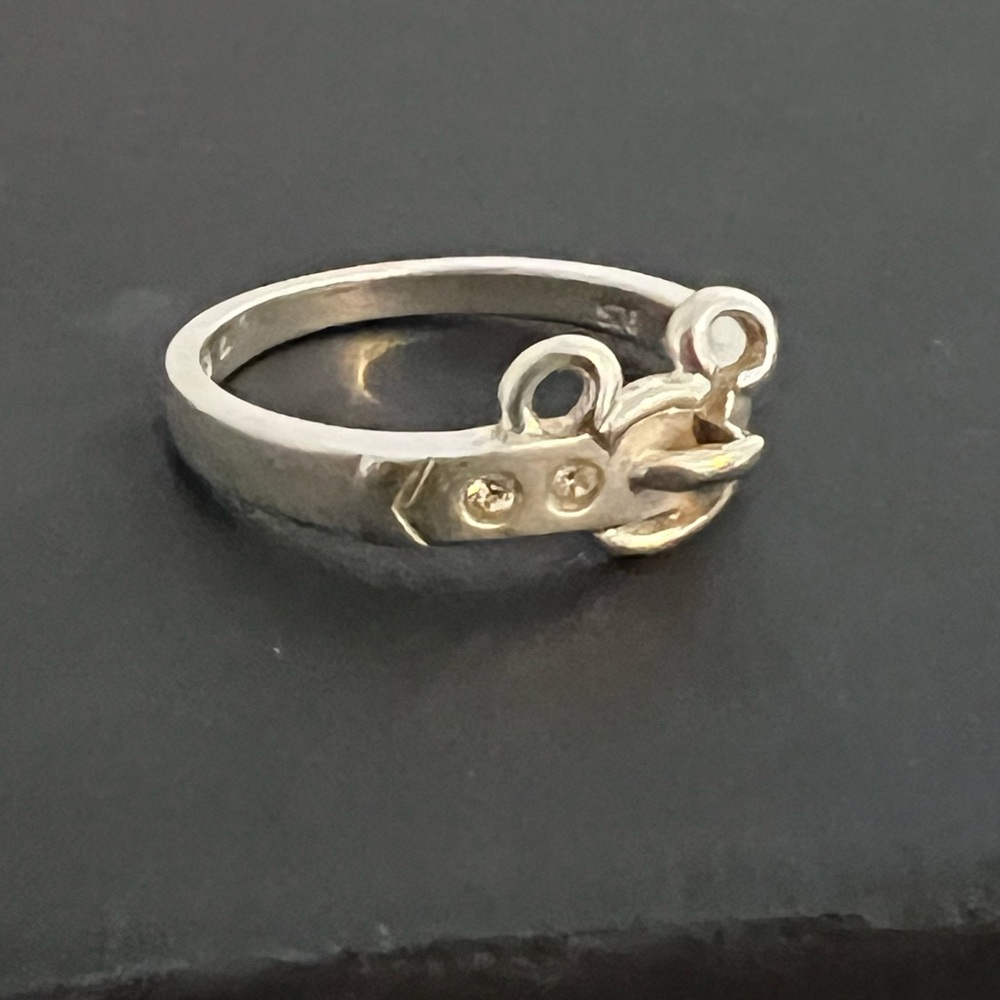 Disney Mickey Mouse buckle ring - sterling silver & CZ